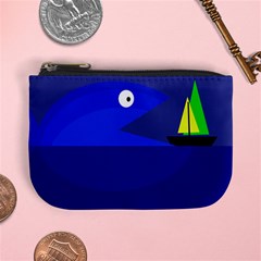 Blue Monster Fish Mini Coin Purses by Valentinaart