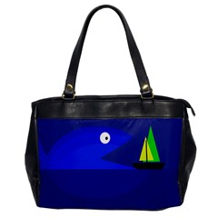 Blue Monster Fish Office Handbags by Valentinaart