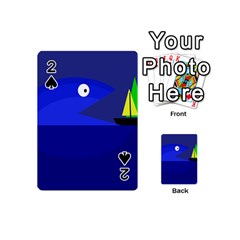 Blue Monster Fish Playing Cards 54 (mini)  by Valentinaart