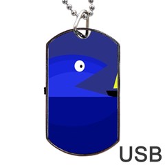 Blue Monster Fish Dog Tag Usb Flash (two Sides) 