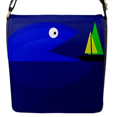 Blue Monster Fish Flap Messenger Bag (s)