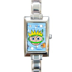 Diver Rectangle Italian Charm Watch by Valentinaart