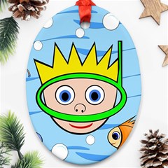 Diver Ornament (oval)  by Valentinaart