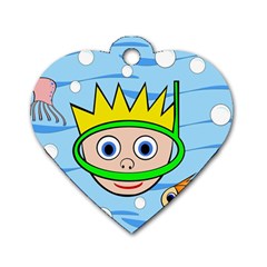 Diver Dog Tag Heart (one Side) by Valentinaart