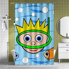 Diver Shower Curtain 48  X 72  (small)  by Valentinaart