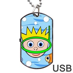 Diver Dog Tag Usb Flash (two Sides) 