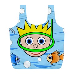 Diver Full Print Recycle Bags (l)  by Valentinaart