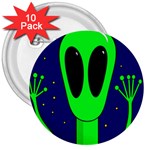 Alien  3  Buttons (10 pack)  Front