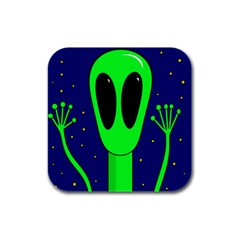 Alien  Rubber Square Coaster (4 Pack) 