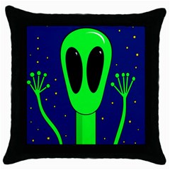 Alien  Throw Pillow Case (black) by Valentinaart