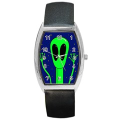 Alien  Barrel Style Metal Watch by Valentinaart