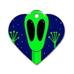 Alien  Dog Tag Heart (one Side)