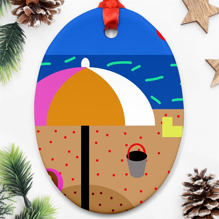 On the beach  Ornament (Oval) 