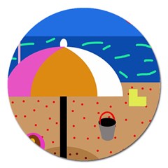 On The Beach  Magnet 5  (round)