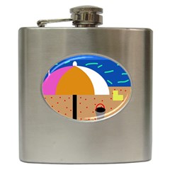 On The Beach  Hip Flask (6 Oz)