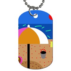 On The Beach  Dog Tag (two Sides) by Valentinaart