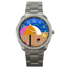 On The Beach  Sport Metal Watch by Valentinaart