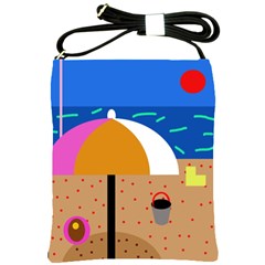 On The Beach  Shoulder Sling Bags by Valentinaart