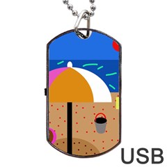 On The Beach  Dog Tag Usb Flash (one Side)