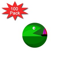 Green Monster Fish 1  Mini Buttons (100 Pack) 