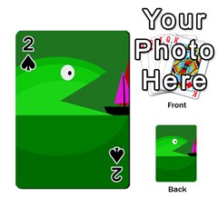 Green Monster Fish Playing Cards 54 Designs  by Valentinaart