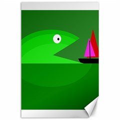 Green Monster Fish Canvas 24  X 36 