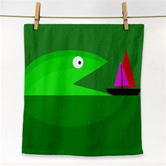 Green Monster Fish Face Towel