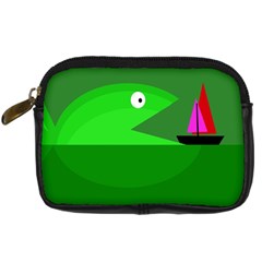 Green Monster Fish Digital Camera Cases by Valentinaart