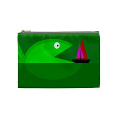 Green Monster Fish Cosmetic Bag (medium) 