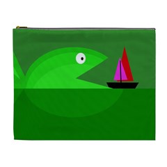 Green Monster Fish Cosmetic Bag (xl)