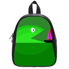 Green Monster Fish School Bags (small)  by Valentinaart