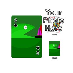 Green Monster Fish Playing Cards 54 (mini)  by Valentinaart