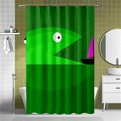 Green Monster Fish Shower Curtain 48  X 72  (small) 