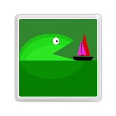 Green Monster Fish Memory Card Reader (square) 