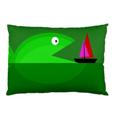 Green Monster Fish Pillow Case (two Sides)