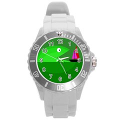 Green Monster Fish Round Plastic Sport Watch (l)