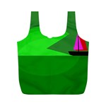 Green monster fish Full Print Recycle Bags (M)  Front