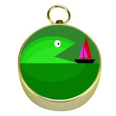 Green Monster Fish Gold Compasses