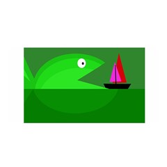 Green Monster Fish Satin Wrap by Valentinaart