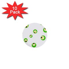 Green Eyes 1  Mini Buttons (10 Pack) 