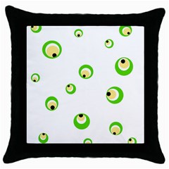 Green Eyes Throw Pillow Case (black)