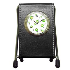 Green Eyes Pen Holder Desk Clocks