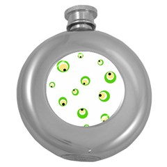 Green Eyes Round Hip Flask (5 Oz) by Valentinaart