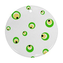 Green Eyes Round Ornament (two Sides) 