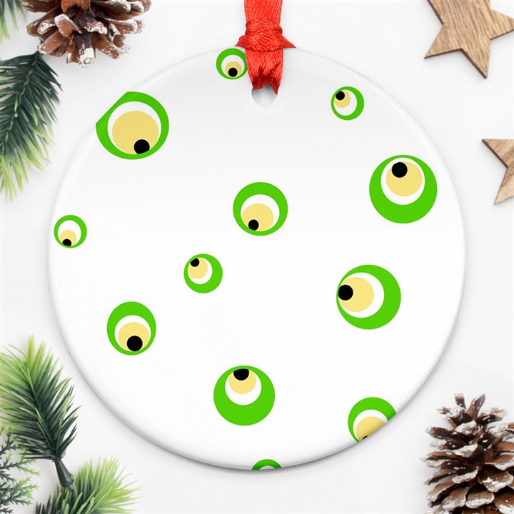 Green eyes Round Ornament (Two Sides) 