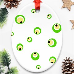 Green Eyes Oval Ornament (two Sides) by Valentinaart