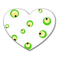 Green Eyes Heart Mousepads