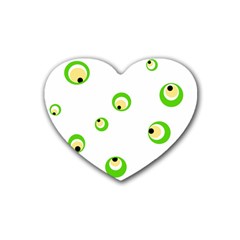 Green Eyes Rubber Coaster (heart) 