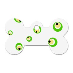 Green Eyes Dog Tag Bone (two Sides)