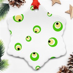 Green Eyes Ornament (snowflake) 